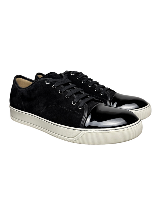 Lanvin DBB1 Patent Leather & Suede Lace-Up Sneakers 'Black Patent Leather' Size 11 Pre-Owned
