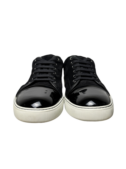 Lanvin DBB1 Patent Leather & Suede Lace-Up Sneakers 'Black Patent Leather' Size 11 UK Pre-Owned