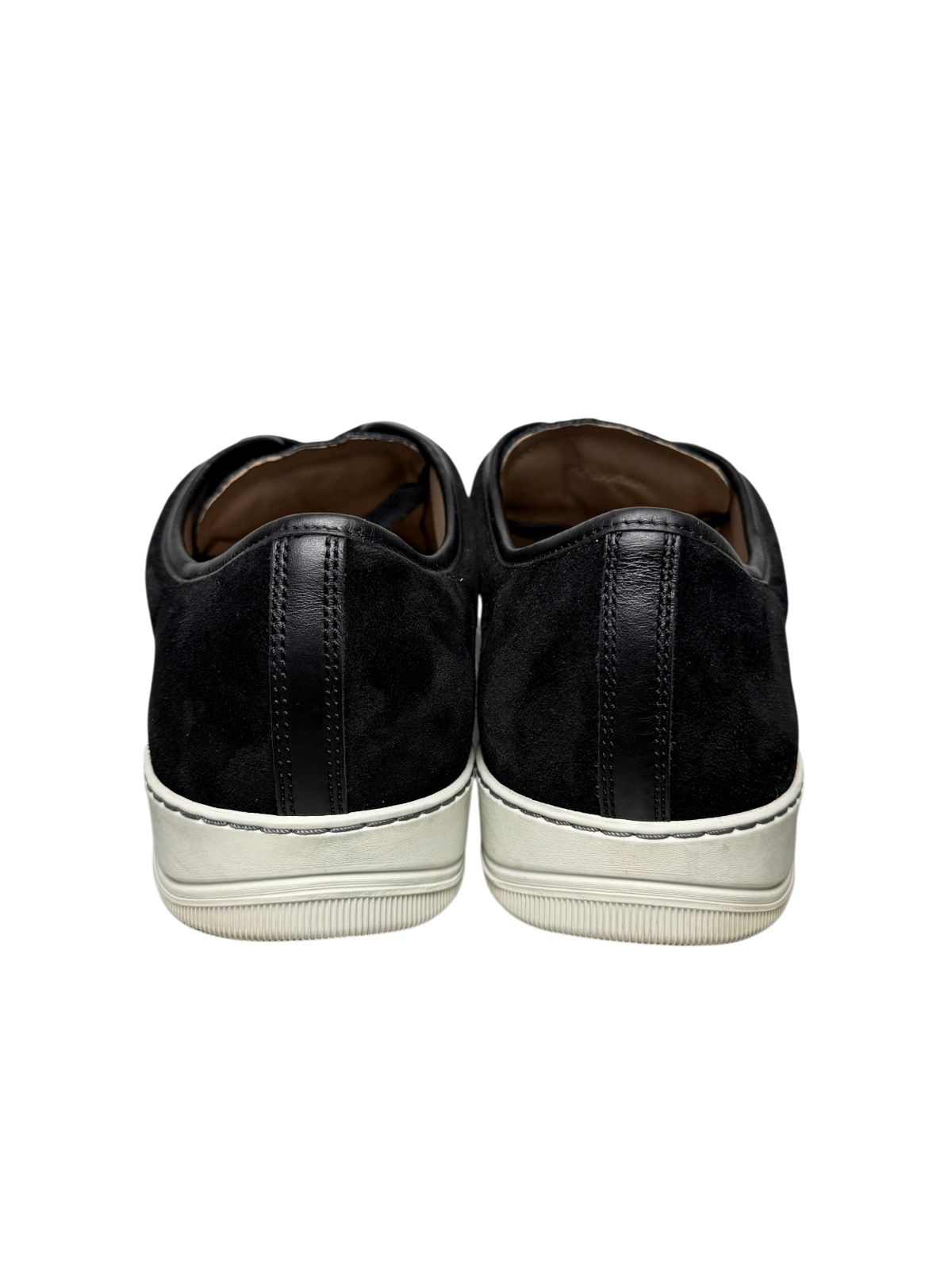 Lanvin DBB1 Patent Leather & Suede Lace-Up Sneakers 'Black Patent Leather' Size 11 UK Pre-Owned