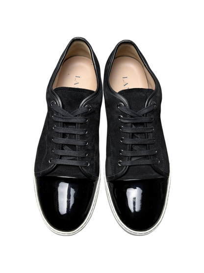 Lanvin DBB1 Patent Leather & Suede Lace-Up Sneakers 'Black Patent Leather' Size 11 UK Pre-Owned
