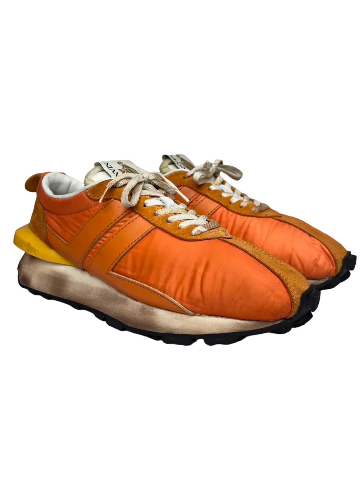 Lanvin Bumpr Sneaker in Nylon 'Orange' Size 10 Pre-Owned