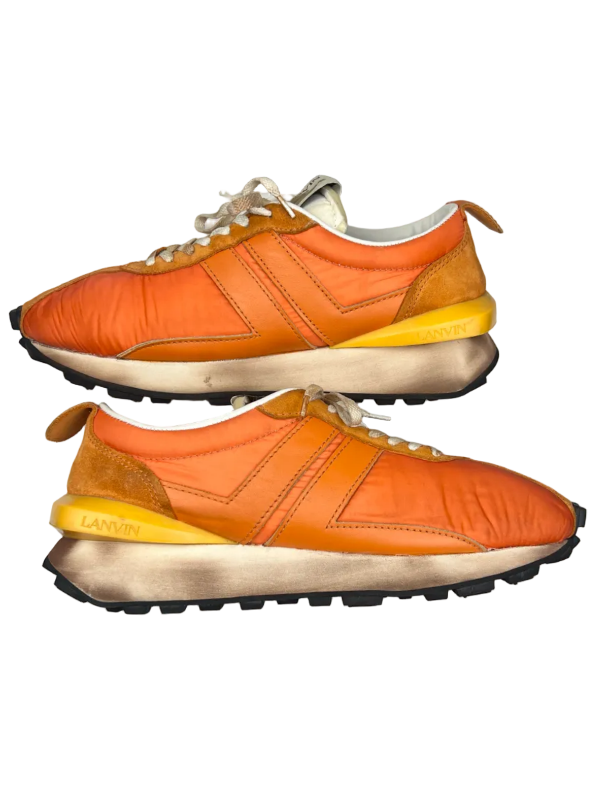 Lanvin Bumpr Sneaker in Nylon 'Orange' Size 10 Pre-Owned