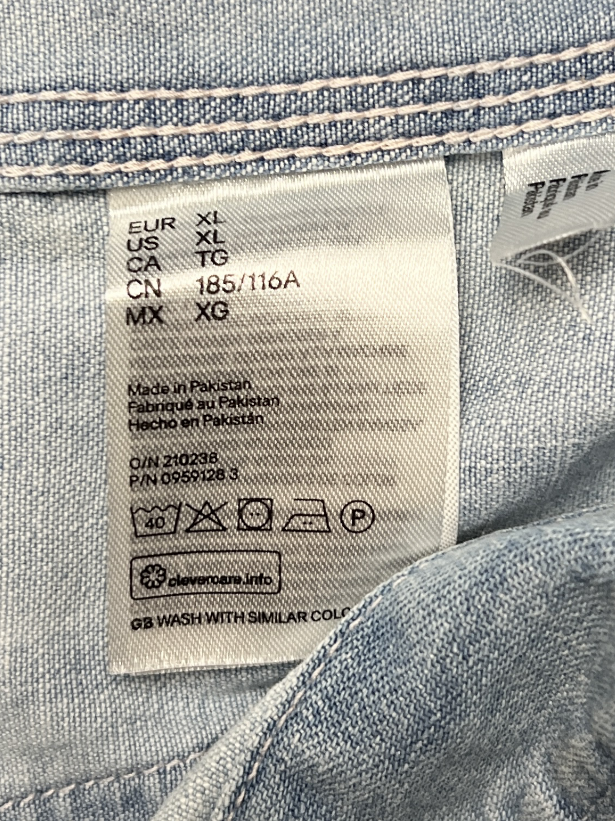 Lee x H&M Loco Work Chore Denim Coat Jacket 'Light Blue' Size XL Pre-Owned