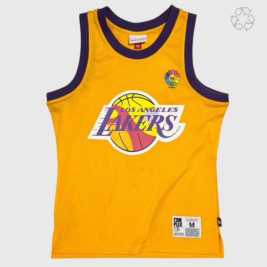 Takashi Murakami x Mitchell Ness LA Lakers Yellow Basketball Jersey 2019 ComplexCon Size M Pre-Owned