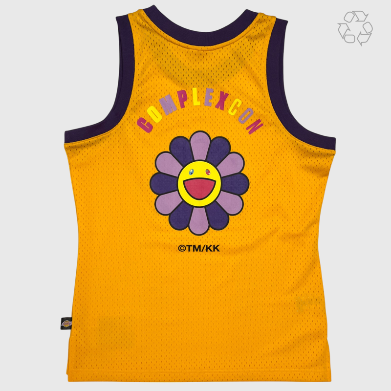 Takashi Murakami x Mitchell Ness LA Lakers Yellow Basketball Jersey 2019 ComplexCon Size M Pre-Owned