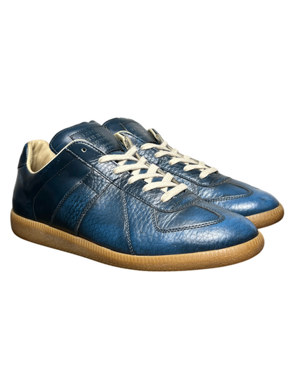 Maison Margiela Replica Low Top Sneaker 'Python Print Blue' Size 10 Pre-Owned [No Insoles]