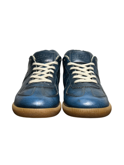 Maison Margiela Replica Low Top Sneaker 'Python Print Blue' Size 10 Pre-Owned [No Insoles]