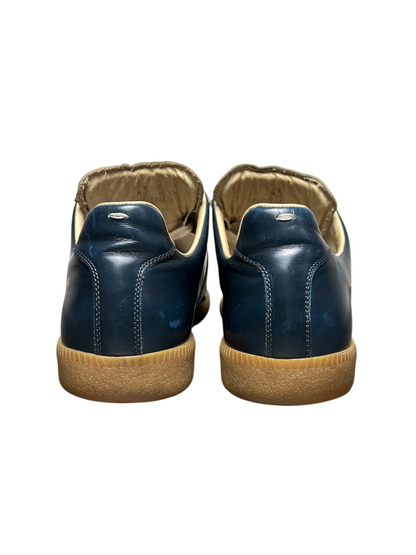 Maison Margiela Replica Low Top Sneaker 'Python Print Blue' Size 10 Pre-Owned [No Insoles]