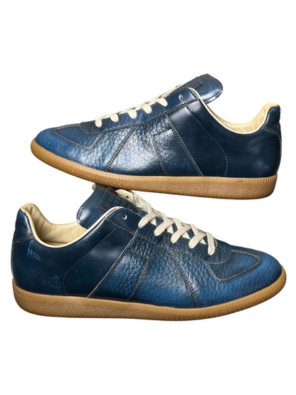 Maison Margiela Replica Low Top Sneaker 'Python Print Blue' Size 10 Pre-Owned [No Insoles]