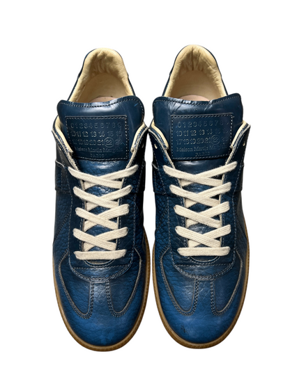 Maison Margiela Replica Low Top Sneaker 'Python Print Blue' Size 10 Pre-Owned [No Insoles]