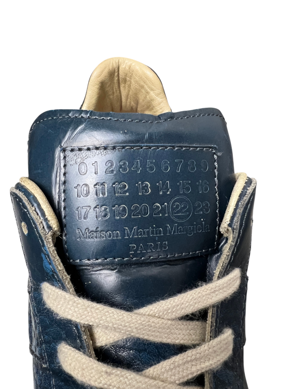 Maison Margiela Replica Low Top Sneaker 'Python Print Blue' Size 10 Pre-Owned [No Insoles]