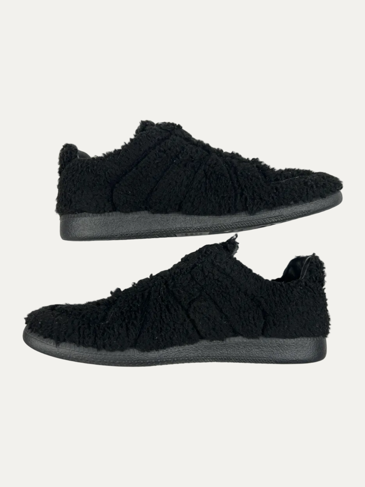 Maison Margiela Shearling Replica Gat Low Top Sneaker 'Black' Size 41 Pre-Owned
