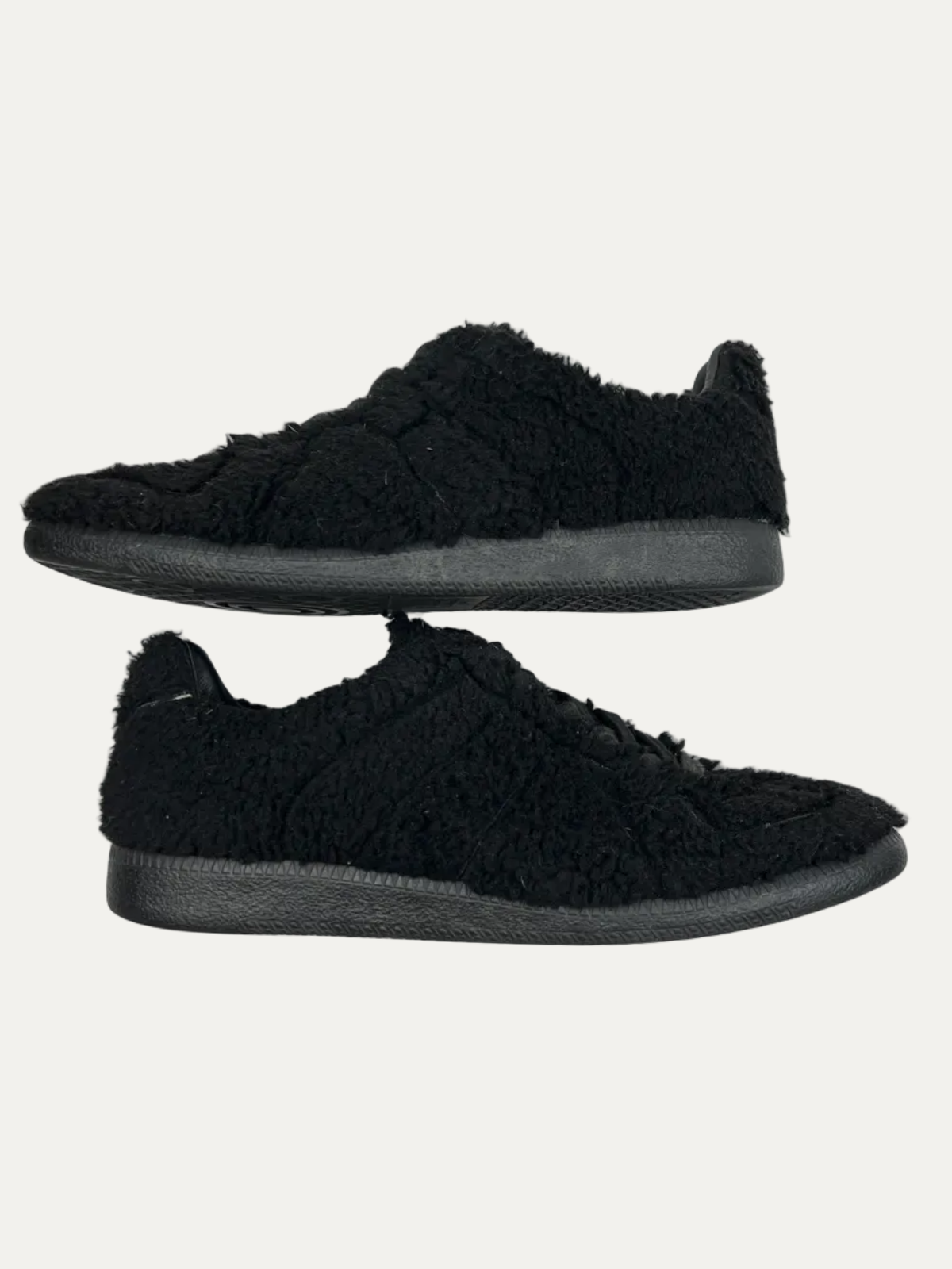 Maison Margiela Shearling Replica Gat Low Top Sneaker 'Black' Size 41 Pre-Owned