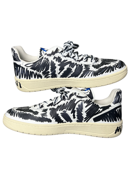 Marni x Veja V-10 Leather 'Full Black - Scribble' FW22 Size 45 Pre-Owned