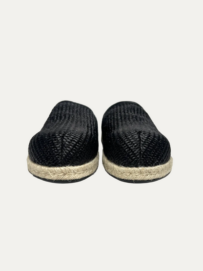 Marni Women's Raffia Ribbon-Tie Fussbet Sabot 'Black' Size 39 Pre-Owned