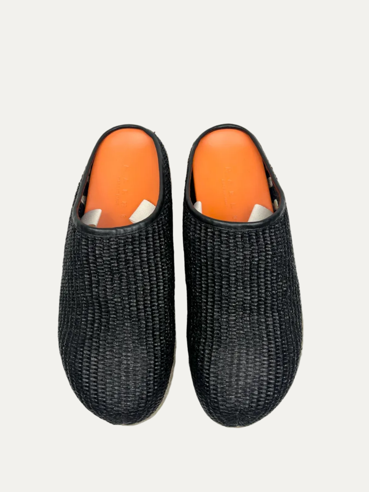Marni Women's Raffia Ribbon-Tie Fussbet Sabot 'Black' Size 39 Pre-Owned