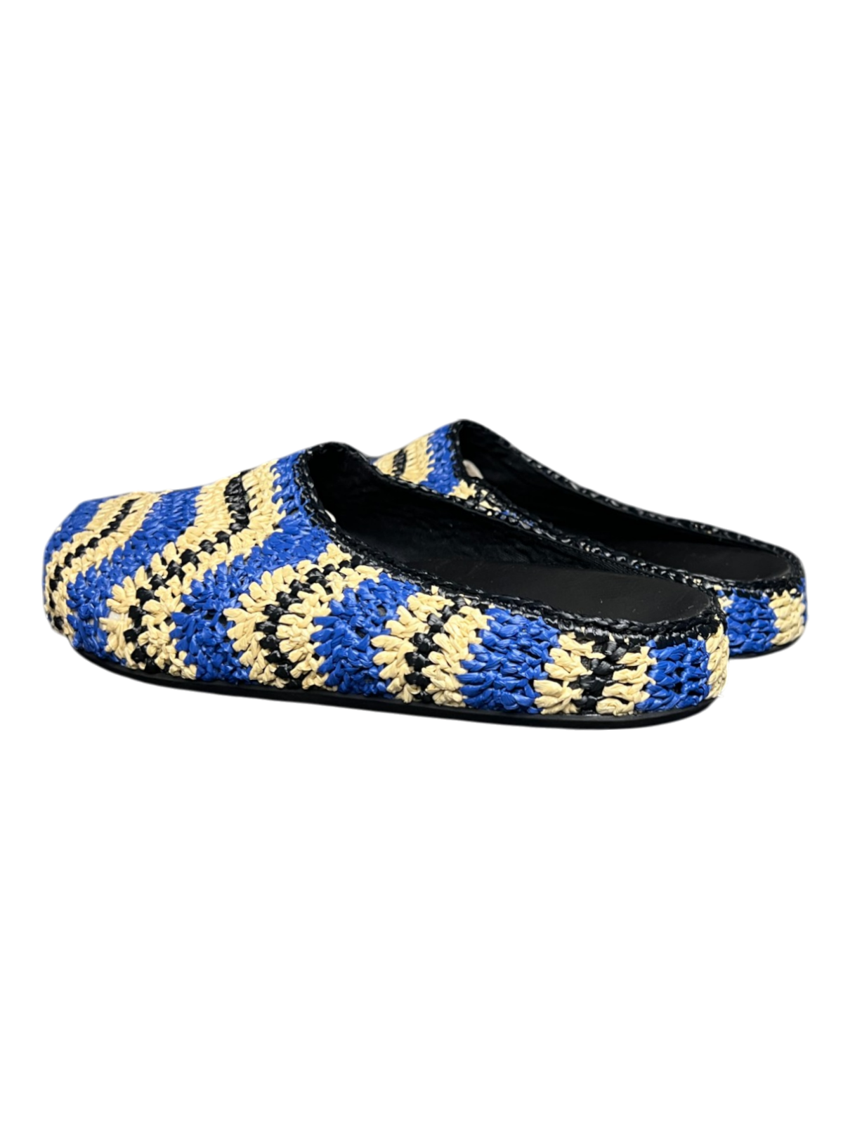 No Vacancy Inn x Marni Sabot Raffia Mules 'Blue' SS23 New