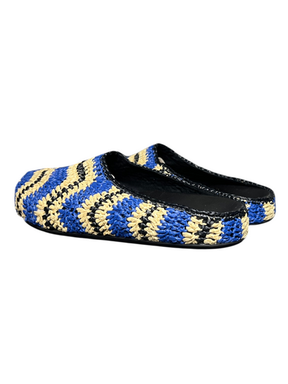No Vacancy Inn x Marni Sabot Raffia Mules 'Blue' SS23 New