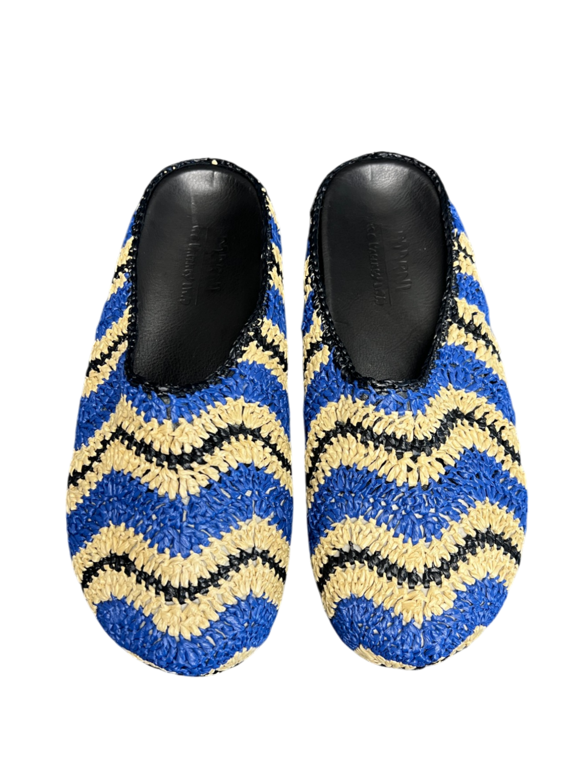 No Vacancy Inn x Marni Sabot Raffia Mules 'Blue' SS23 New