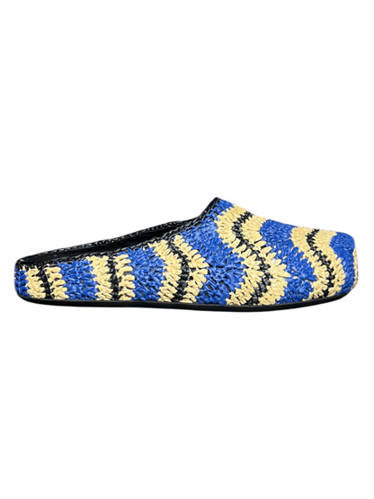 No Vacancy Inn x Marni Sabot Raffia Mules 'Blue' SS23 New