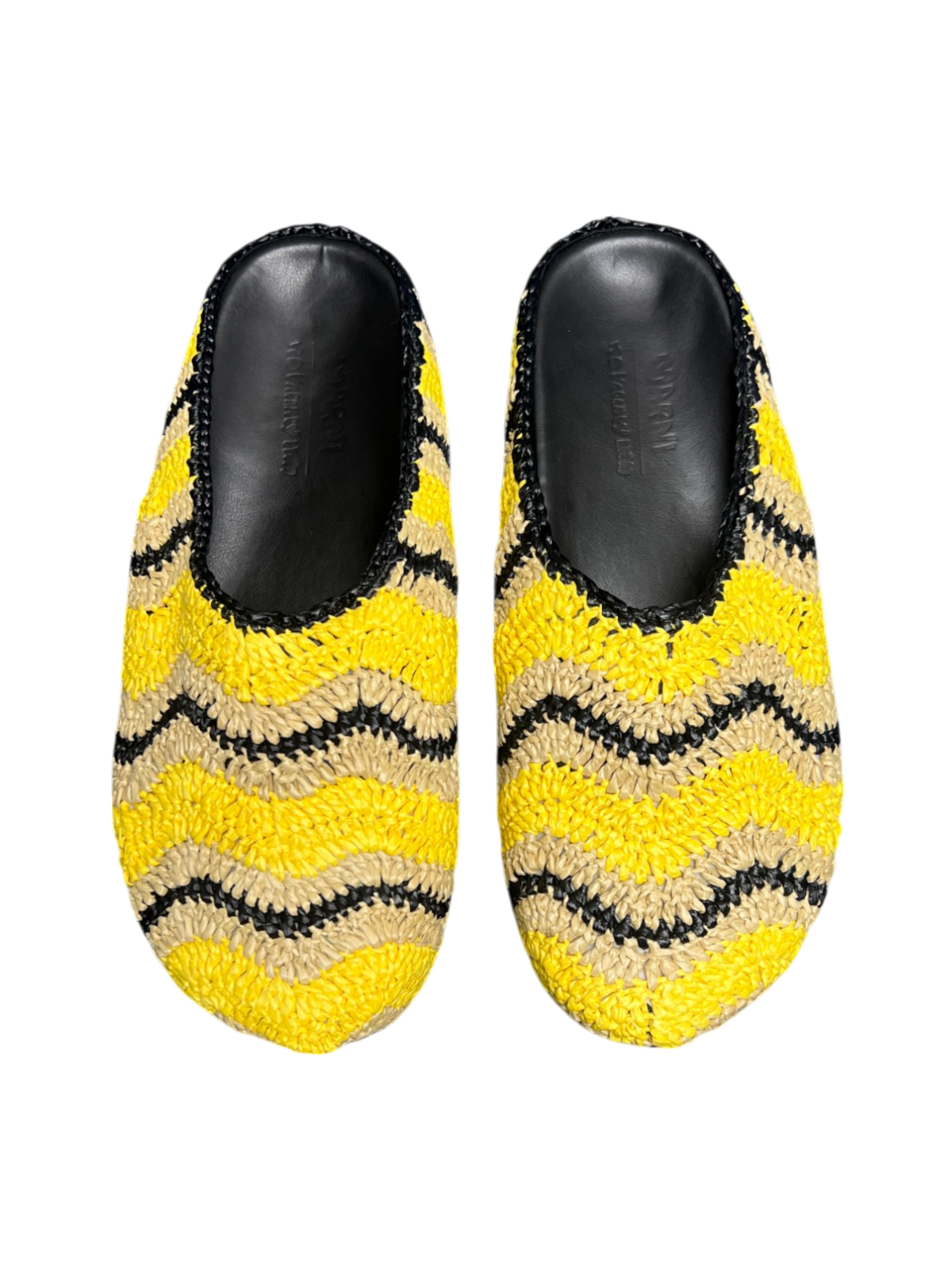 No Vacancy Inn x Marni Sabot Raffia Mules 'Yellow' SS23 New