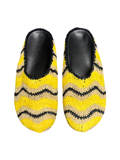 No Vacancy Inn x Marni Sabot Raffia Mules 'Yellow' SS23 New