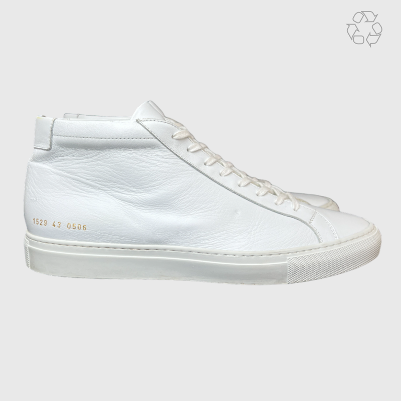 Common Projects Original Achilles Leather High-Top Sneakers 'White' Size 10 Pre-Owned