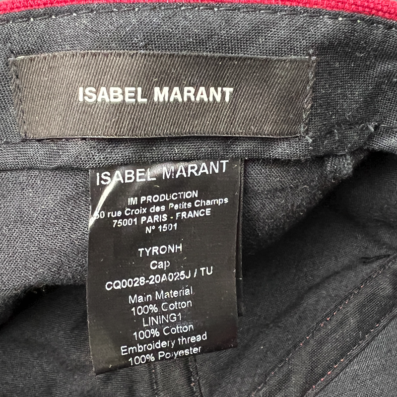 Isabel Marant Tyronh Logo Cap 'Cranberry' Pre-Owned