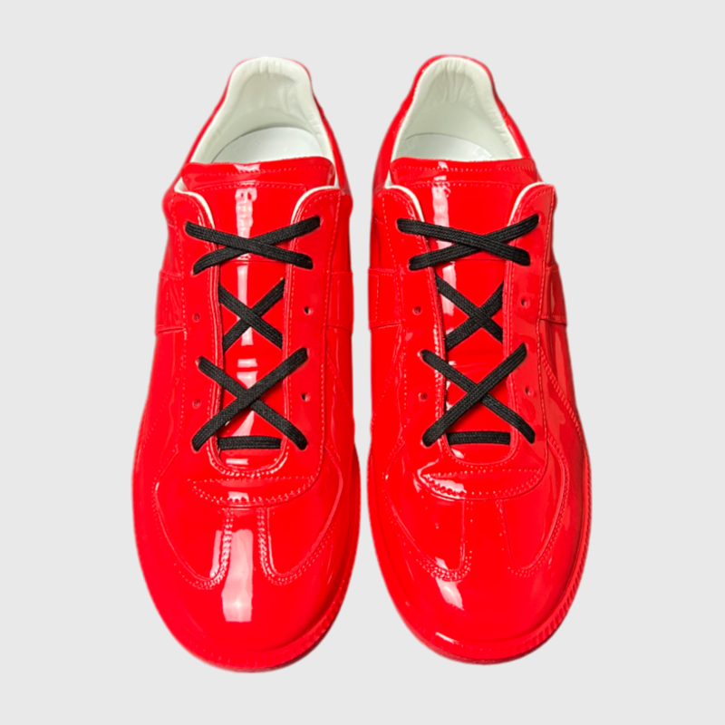 Maison Margiela Replica Lace-Up Sneakers 'Red Patent' SS22 Brand New