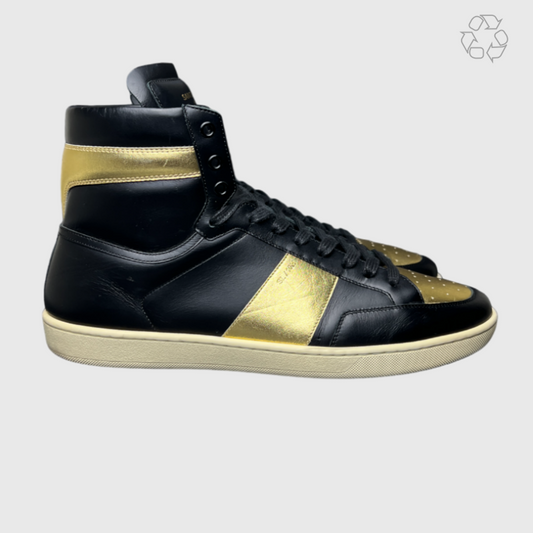 Saint Laurent Signature Court Classic SL/10H High Top 'Black Gold' Size 12 Pre-Owned