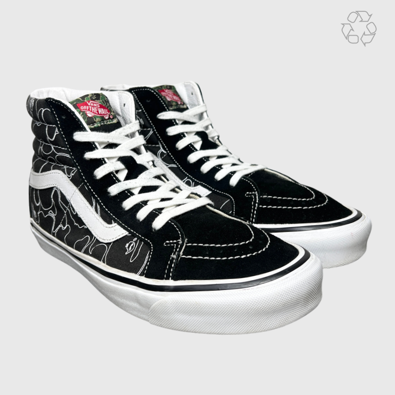 BAPE x Vans Sk8-Hi 38 DX 'Black-Lined Camo' Size 11.5 Pre-Owned