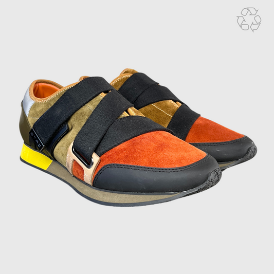 Etro Z-Strap Suede Sneakers 'Black/Multicolor' Size 12 Pre-Owned