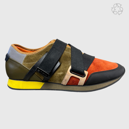 Etro Z-Strap Suede Sneakers 'Black/Multicolor' Size 12 Pre-Owned