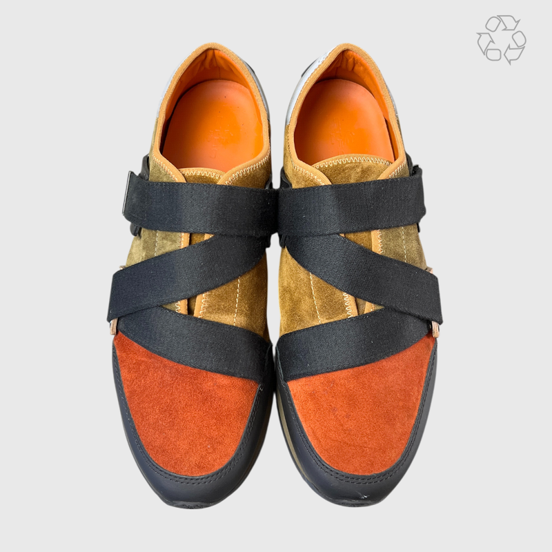 Etro Z-Strap Suede Sneakers 'Black/Multicolor' Size 12 Pre-Owned