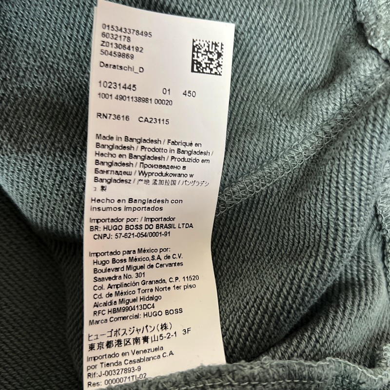 Hugo Boss Daratschi214 Label Logo Hoodie 'Faded Green' Size M Pre-Owned