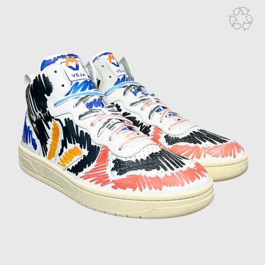 Marni x Veja V-15 High 'Multicolor Scribble' Size 11.5 Pre-Owned