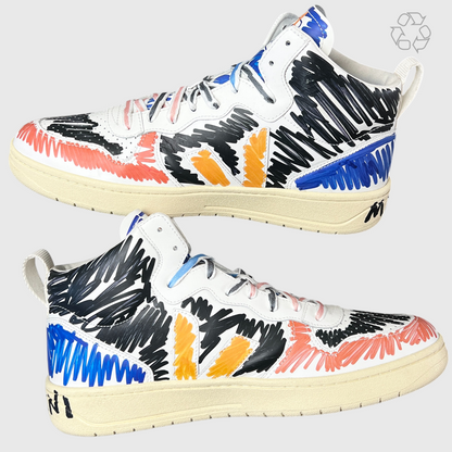 Marni x Veja V-15 High 'Multicolor Scribble' Size 11.5 Pre-Owned