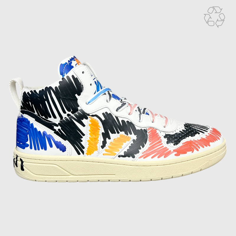 Marni x Veja V-15 High 'Multicolor Scribble' Size 11.5 Pre-Owned