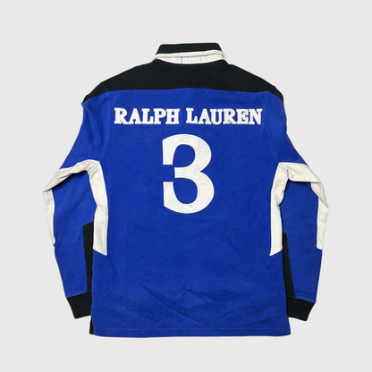 Vintage Rugby x Polo Ralph Lauren Snow Challenge Long Sleeve Shirt 'Royal Blue' Size Small Pre-Owned