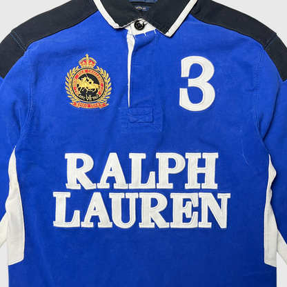 Vintage Rugby x Polo Ralph Lauren Snow Challenge Long Sleeve Shirt 'Royal Blue' Size Small Pre-Owned
