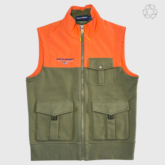 Polo Sport Hybrid Vest 'Orange/Olive Green' Size M Pre-Owned