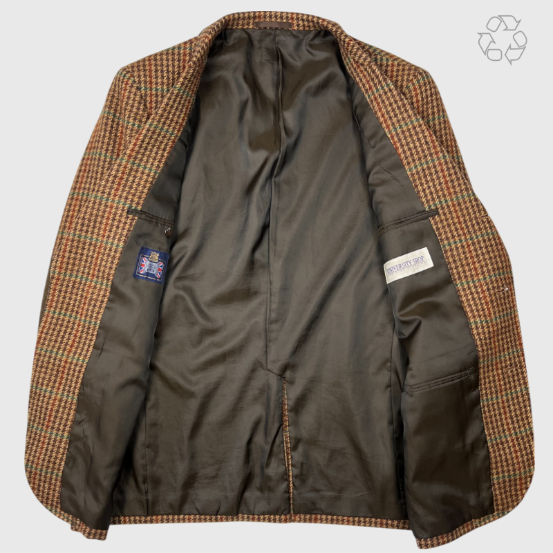 University Shop British Wool Single Breasted Sports Blazer 'Brown' Size L Pre-Owned
