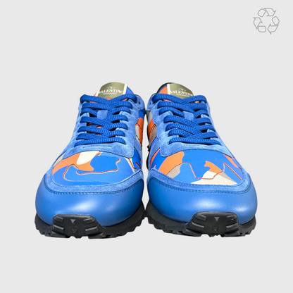 Valentino Rockrunner Rockstud Sneaker 'Blue/Orange/Camo' Size 10 Pre-Owned