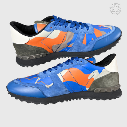 Valentino Rockrunner Rockstud Sneaker 'Blue/Orange/Camo' Size 10 Pre-Owned