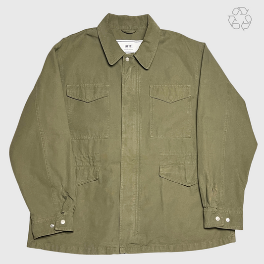 Ami Alexandre Mattiussi Military Field Jacket 'Khaki' Size XL Pre-Owned