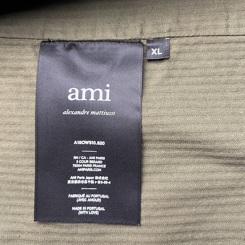 Ami Alexandre Mattiussi Military Field Jacket 'Khaki' Size XL Pre-Owned