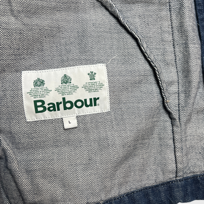 Barbour Moray Denim Overshirt 'Indigo' Size L Pre-Owned