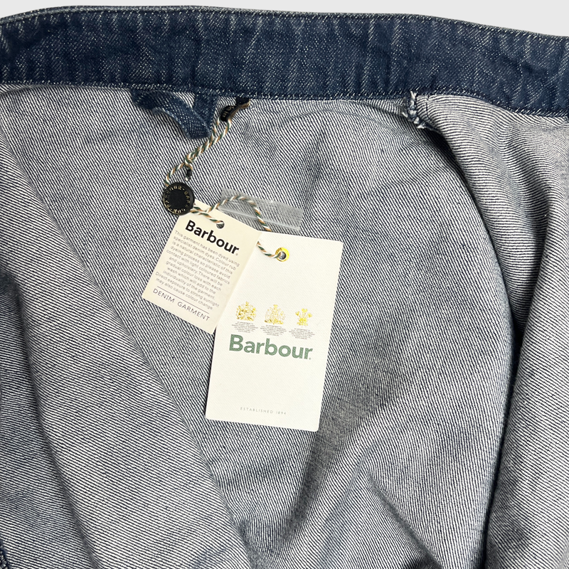 Barbour Moray Denim Overshirt 'Indigo' Size L Pre-Owned
