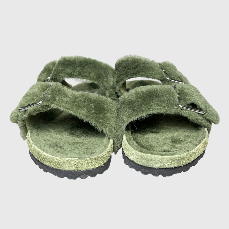 1774 Birkenstock Arizona Shearling 'Green' Size 11 Pre-Owned
