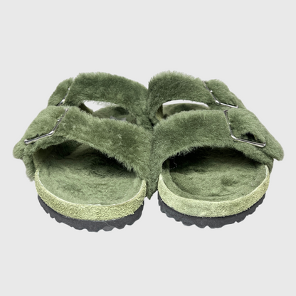 1774 Birkenstock Arizona Shearling 'Green' Size 11 Pre-Owned